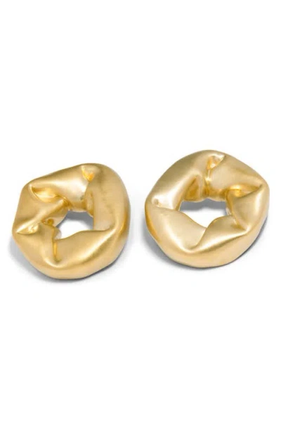 Completedworks Big Scrunched Open Circle Drop Earrings In Gold