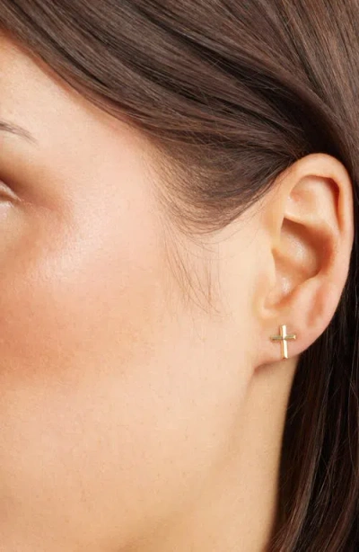 Set & Stones Micah Cross Stud Earrings In Gold