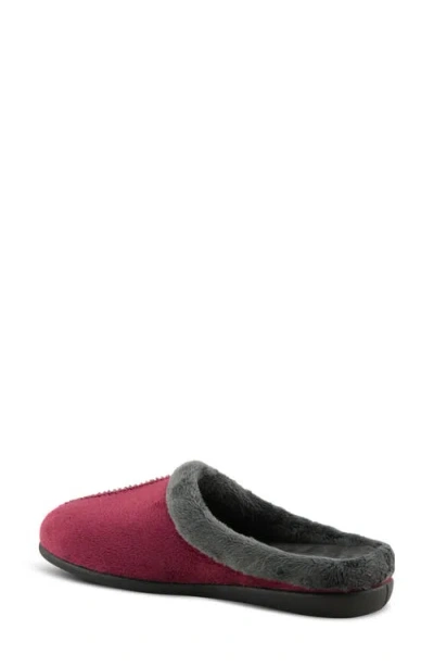 Flexus By Spring Step Aushana Faux Fur Mule Slipper In Red