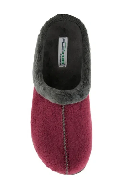 Flexus By Spring Step Aushana Faux Fur Mule Slipper In Red