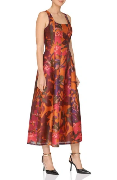 Avec Les Filles Paneled Midi Dress In Multi
