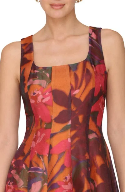 Avec Les Filles Paneled Midi Dress In Multi