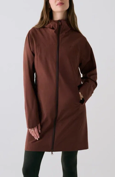 Lole Element Long Windproof Rain Jacket In Brown