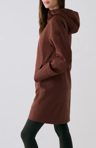 Lole Element Long Windproof Rain Jacket In Brown