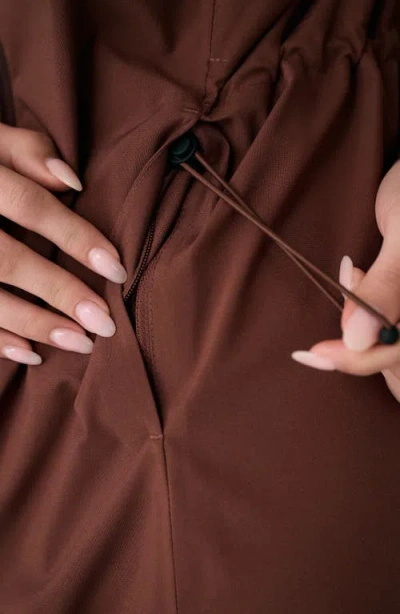 Lole Element Long Windproof Rain Jacket In Brown