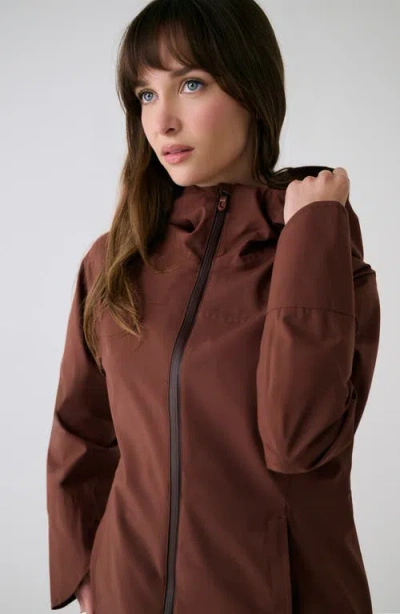 Lole Element Long Windproof Rain Jacket In Brown