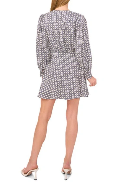 Ted Baker Geo Print Long Sleeve Minidress In White