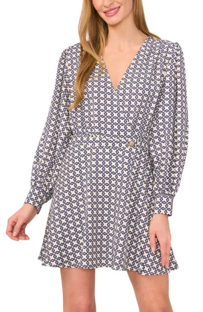 Ted Baker Geo Print Long Sleeve Minidress In White