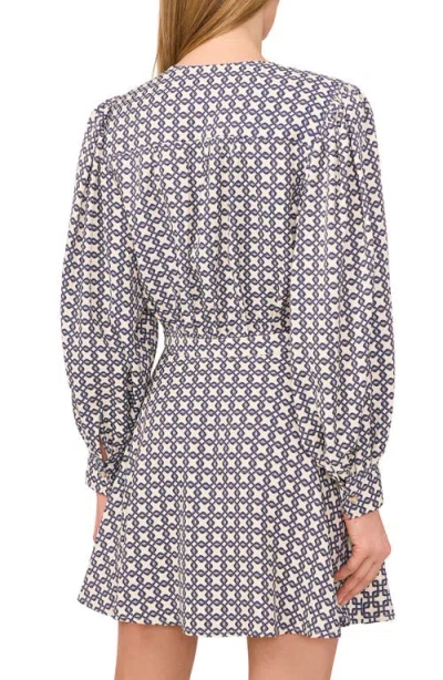 Ted Baker Geo Print Long Sleeve Minidress In White