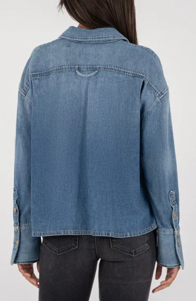 Kut From The Kloth Arya Shirt Jacket In Medium Wash In Blue
