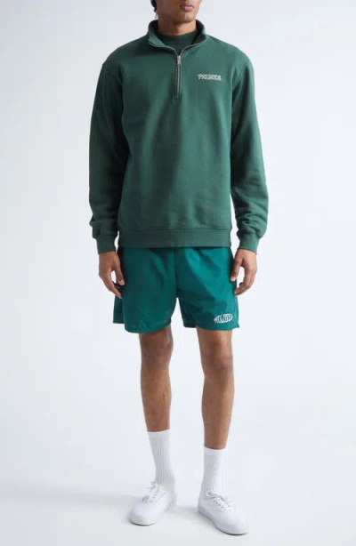 Palmes Remember Quarter Zip Graphic Pullover In Green