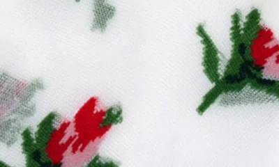 Hansel From Basel Rosebud Sheer Crew Socks In Multi