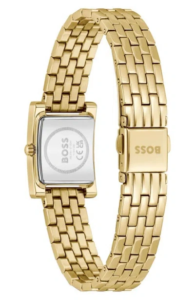 Hugo Boss Boss Lucy Precious Rectangular Watch, 18.5mm In Gold