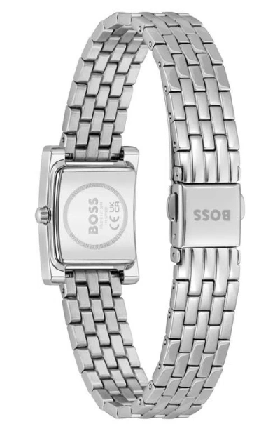 Hugo Boss Boss Lucy Precious Rectangular Watch, 18.5mm In Silver