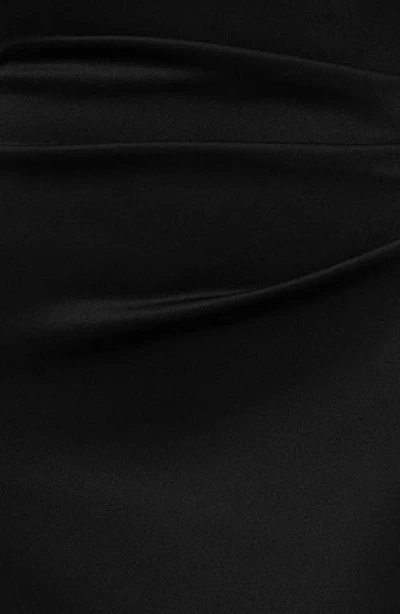 Xscape Evenings Ruffle Off The Shoulder Scuba Knit Gown In Black