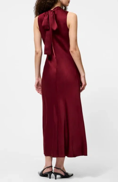 French Connection Ennis Satin Maxi Dress In Red
