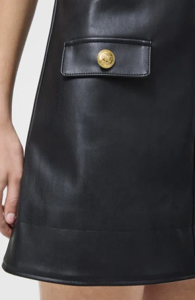 French Connection Dessa Faux Leather Mini Dress In Black