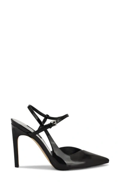 Nine West Franka Ankle Strap Pointed Toe Pump In Black