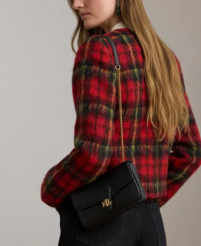 Ralph Lauren Bradley Small Pebbled Leather Crossbody Wallet In Black