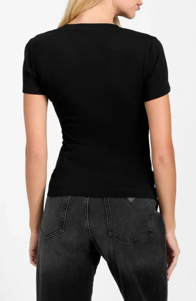 Guess Python Triangle Embellished Graphic T-shirt In Black