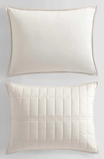 Calvin Klein Washed Percale Quilt & Shams Set In White
