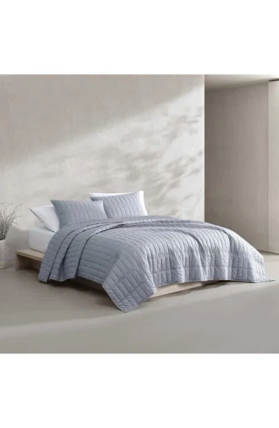Calvin Klein Washed Percale Quilt & Shams Set In Gray