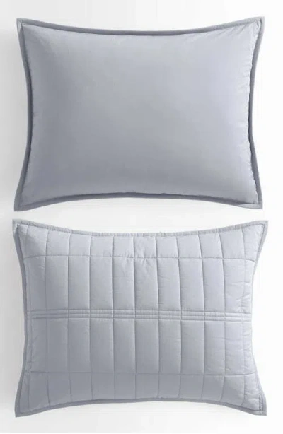 Calvin Klein Washed Percale Quilt & Shams Set In Gray