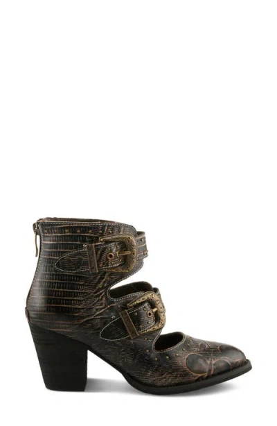 L'artiste By Spring Step Notched Nature Buckled Bootie In Black