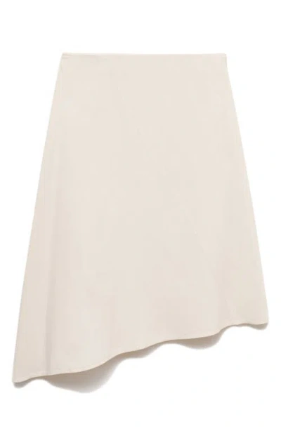 Mango Women's Asymmetrical Cotton Midi Skirt In White