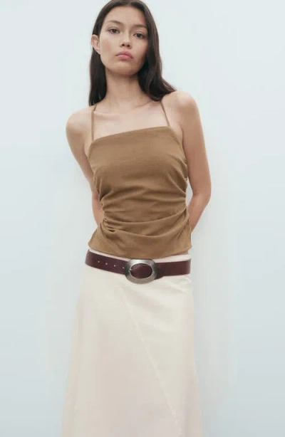 Mango Women's Asymmetrical Cotton Midi Skirt In White