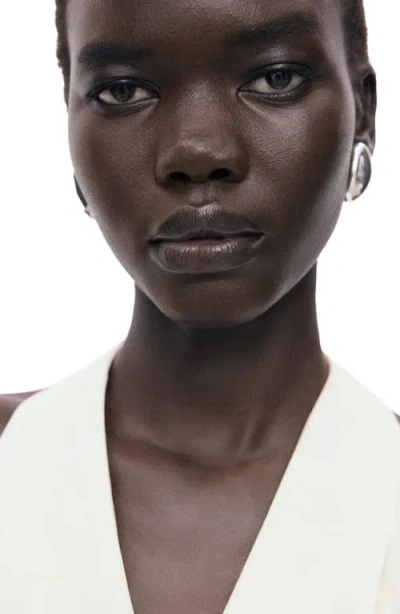 Mango Sleeveless Tie Waist Jumpsuit In White