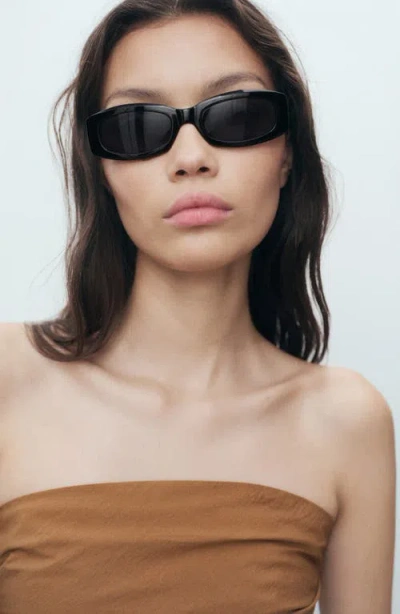 Mango Asymmetric Strapless Top In Brown