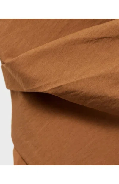 Mango Asymmetric Strapless Top In Brown