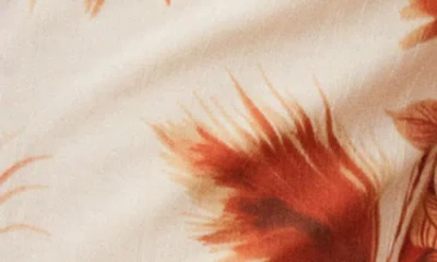 Mango Straight-leg Trousers With Palm Tree Print Off White In Multi