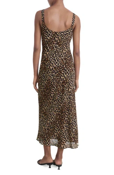 Mango Leopard Midi Dress Ecru In Animal Print