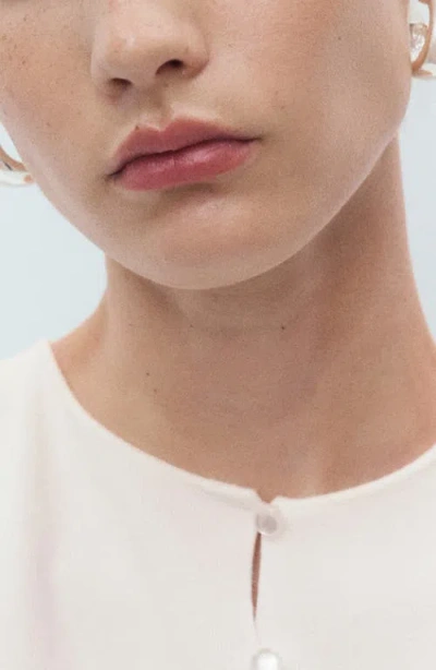 Mango Fine Knit Sweater Vest In White