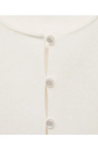 Mango Fine Knit Sweater Vest In White