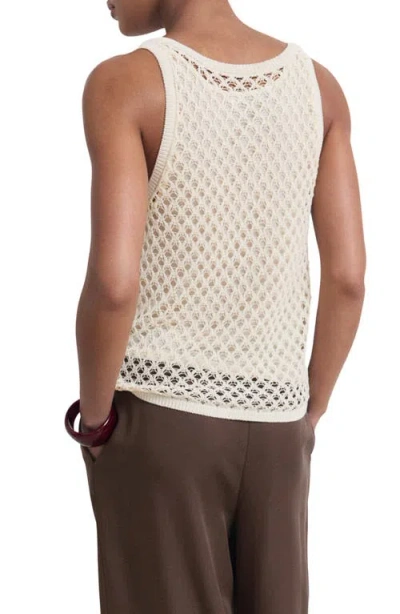 Mango Crochet Top With Straps Ecru In White