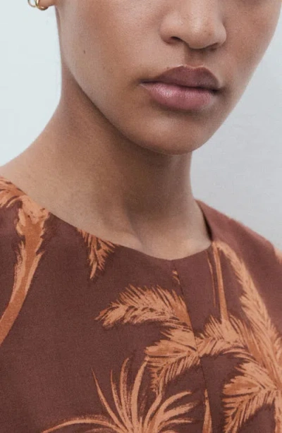 Mango Lyocell Jumpsuit With Cut-out And Knot Detail Brown In Brown