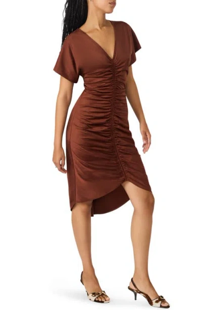 Steve Madden Women's Aimee Short Sleeve Dress In Brown