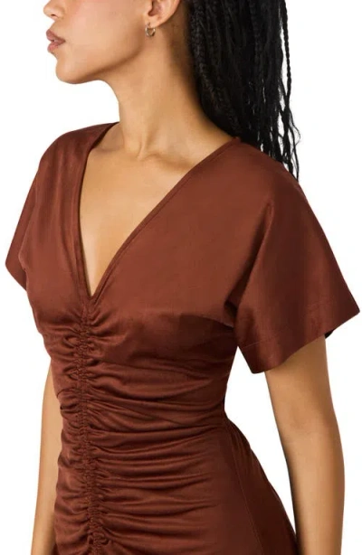 Steve Madden Women's Aimee Short Sleeve Dress In Brown