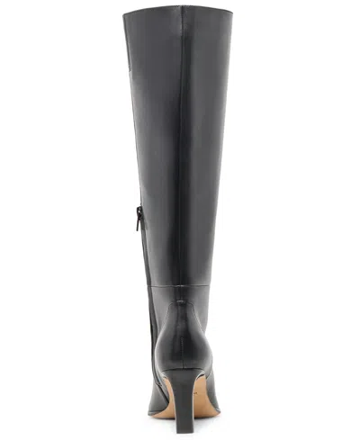 Dolce Vita Womens Emmi Pointed Toe Blade Heel Knee High Tall Dress Boots Regular Wide Calf In Black