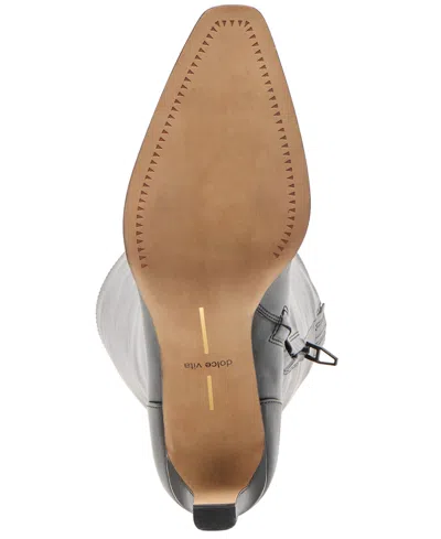 Dolce Vita Womens Emmi Pointed Toe Blade Heel Knee High Tall Dress Boots Regular Wide Calf In Black