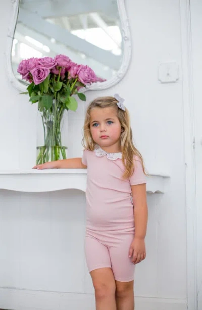 Maniere Manière Cotton Blend Top & Shorts Set In Pink