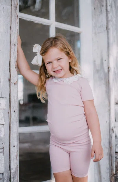 Maniere Manière Cotton Blend Top & Shorts Set In Pink