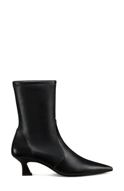 Stuart Weitzman 50mm Vinnie Stretch Leather Booties In Black