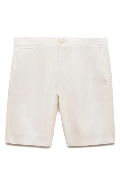 Mango Men's Slim-fit Linen Bermuda Shorts In Gray
