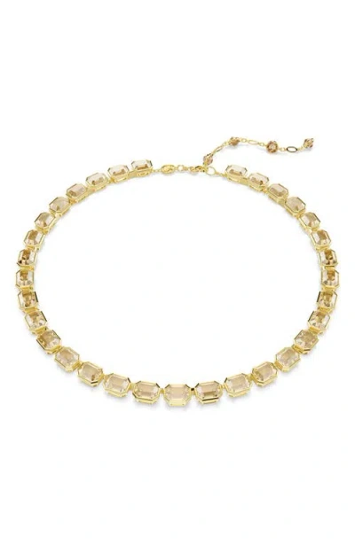 Swarovski Millenia Tennis Gold-tone Emerald-cut Necklace
