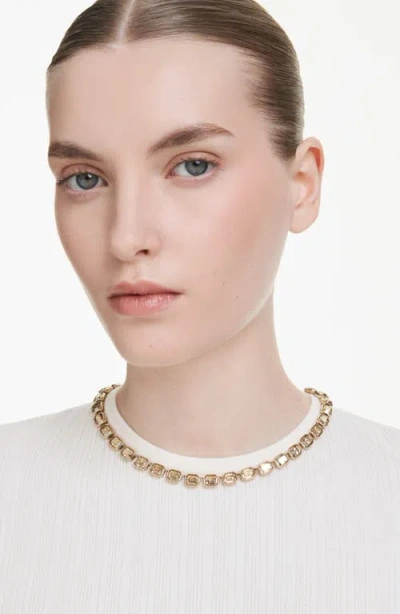 Swarovski Millenia Tennis Gold-tone Emerald-cut Necklace