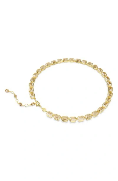 Swarovski Millenia Tennis Gold-tone Emerald-cut Necklace